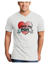 I Love My Mom - Heart Banner Design Adult V-Neck T-shirt by TooLoud-Mens V-Neck T-Shirt-TooLoud-White-Small-Davson Sales