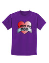 I Love My Mom - Heart Banner Design Childrens Dark T-Shirt by TooLoud-Childrens T-Shirt-TooLoud-Purple-X-Small-Davson Sales