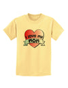 I Love My Mom - Heart Banner Design Childrens T-Shirt by TooLoud-Childrens T-Shirt-TooLoud-Daffodil-Yellow-X-Small-Davson Sales