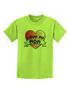 I Love My Mom - Heart Banner Design Childrens T-Shirt by TooLoud-Childrens T-Shirt-TooLoud-Lime-Green-X-Small-Davson Sales