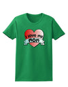 I Love My Mom - Heart Banner Design Womens Dark T-Shirt by TooLoud-Womens T-Shirt-TooLoud-Kelly-Green-X-Small-Davson Sales