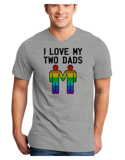 I Love My Two Dads LGBT Adult V-Neck T-shirt-Mens V-Neck T-Shirt-TooLoud-HeatherGray-Small-Davson Sales