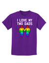 I Love My Two Dads LGBT Childrens Dark T-Shirt-Childrens T-Shirt-TooLoud-Purple-X-Small-Davson Sales