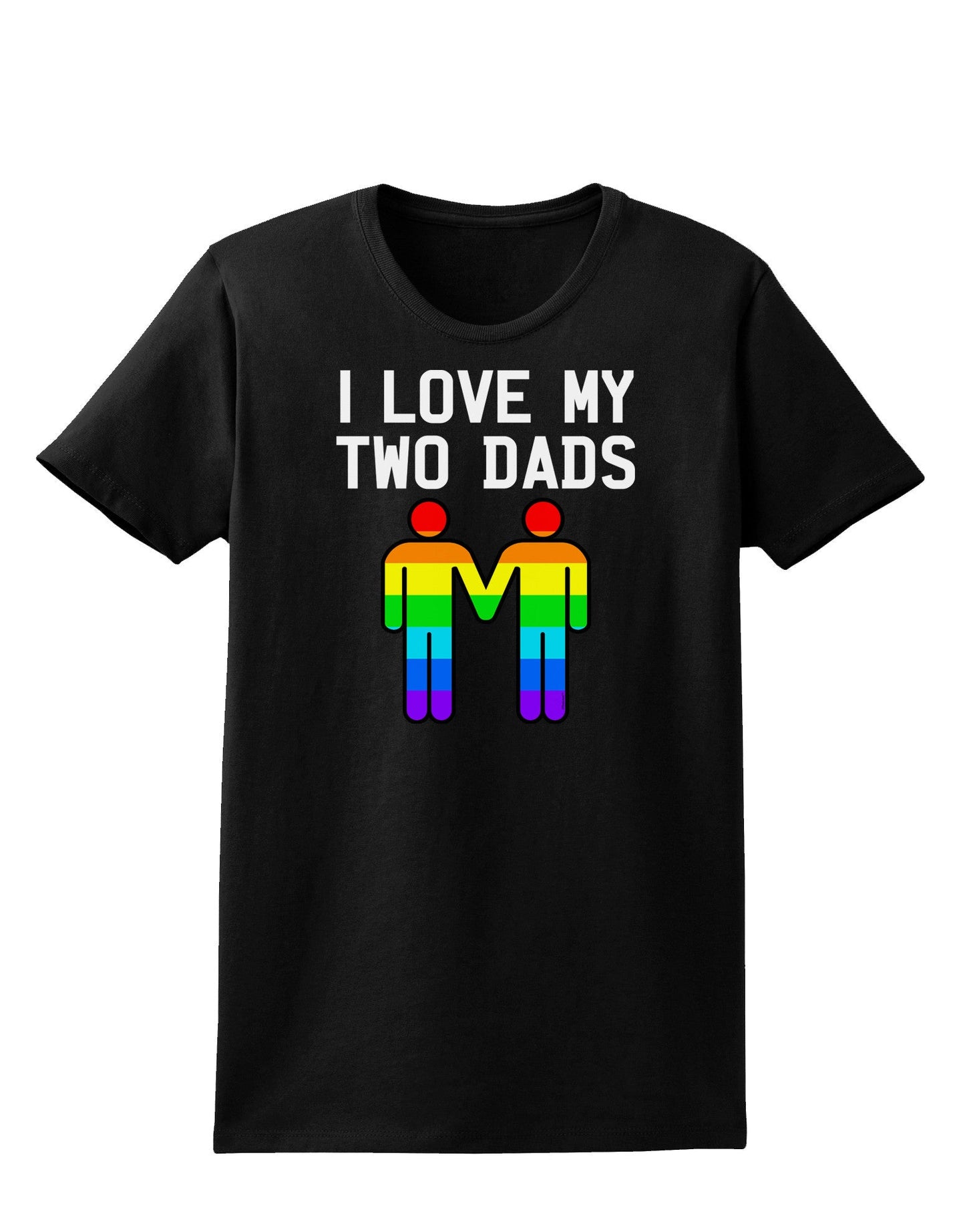 I Love My Two Dads LGBT Womens Dark T-Shirt-TooLoud-Black-X-Small-Davson Sales