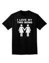 I Love My Two Moms Lesbian Mother Adult Dark V-Neck T-Shirt-Mens V-Neck T-Shirt-TooLoud-Black-Small-Davson Sales