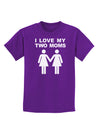 I Love My Two Moms Lesbian Mother Childrens Dark T-Shirt-Childrens T-Shirt-TooLoud-Purple-X-Small-Davson Sales