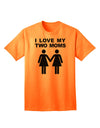 I Love My Two Moms - Premium Adult T-Shirt Celebrating Lesbian Mothers-Mens T-shirts-TooLoud-Neon-Orange-Small-Davson Sales