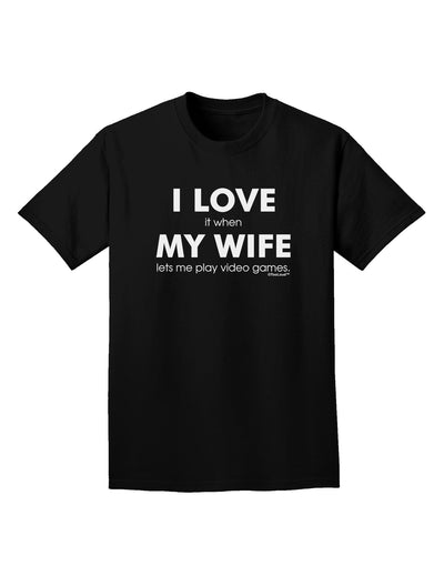 I Love My Wife Videogames Adult Dark T-Shirt-Mens T-Shirt-TooLoud-Black-Small-Davson Sales