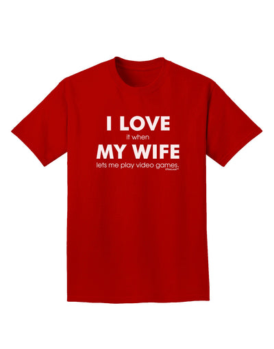 I Love My Wife Videogames Adult Dark T-Shirt-Mens T-Shirt-TooLoud-Red-Small-Davson Sales