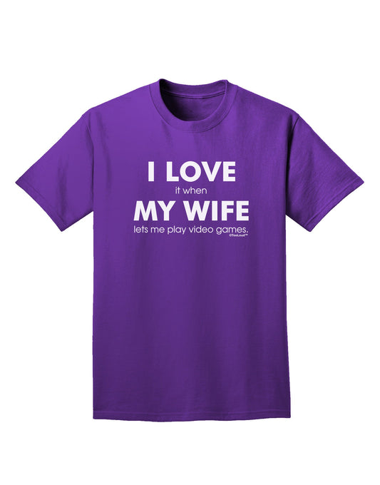 I Love My Wife Videogames Adult Dark T-Shirt-Mens T-Shirt-TooLoud-Purple-Small-Davson Sales