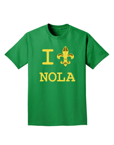 I Love NOLA Fleur de Lis Adult Dark T-Shirt-Mens T-Shirt-TooLoud-Kelly-Green-Small-Davson Sales