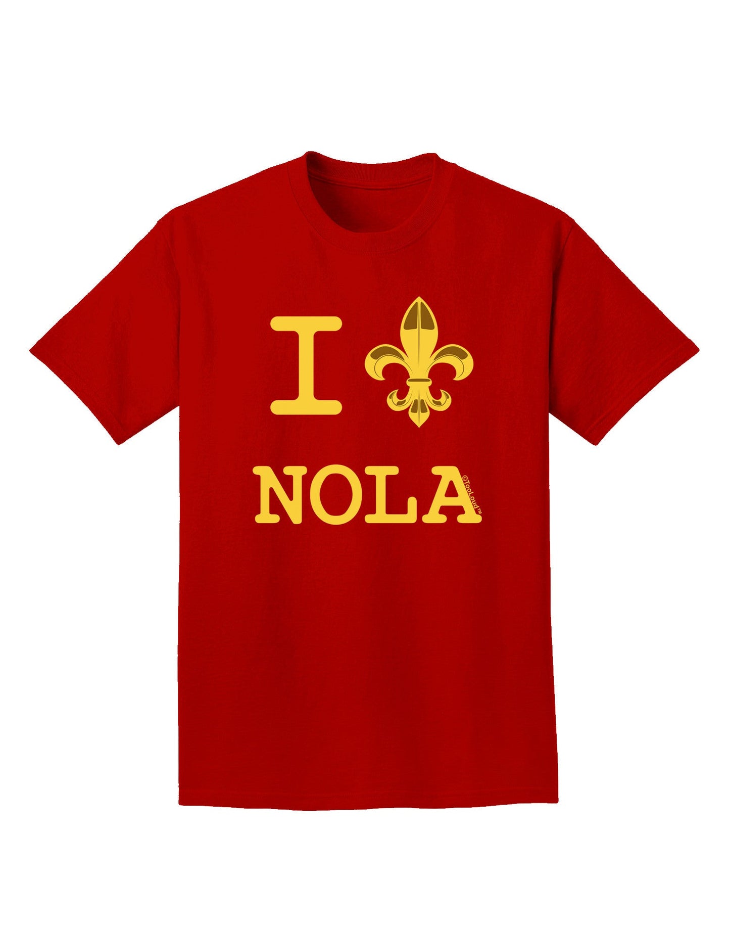 I Love NOLA Fleur de Lis Adult Dark T-Shirt-Mens T-Shirt-TooLoud-Red-Small-Davson Sales