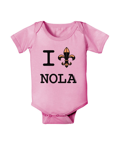 I Love NOLA Fleur de Lis Baby Romper Bodysuit-Baby Romper-TooLoud-Pink-06-Months-Davson Sales