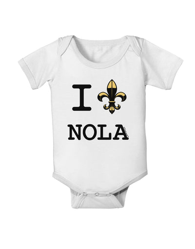 I Love NOLA Fleur de Lis Baby Romper Bodysuit-Baby Romper-TooLoud-White-06-Months-Davson Sales