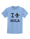 I Love NOLA Fleur de Lis Childrens T-Shirt-Childrens T-Shirt-TooLoud-Light-Blue-X-Small-Davson Sales