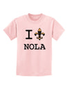 I Love NOLA Fleur de Lis Childrens T-Shirt-Childrens T-Shirt-TooLoud-PalePink-X-Small-Davson Sales