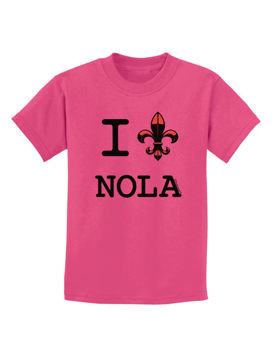 I Love NOLA Fleur de Lis Childrens T-Shirt-Childrens T-Shirt-TooLoud-Sangria-X-Small-Davson Sales