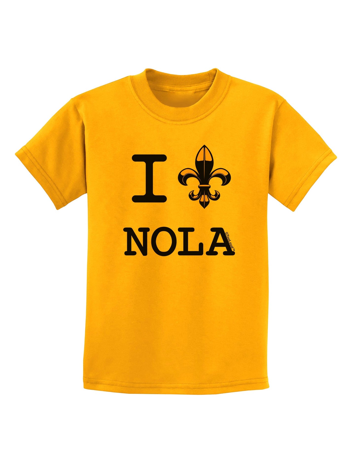 I Love NOLA Fleur de Lis Childrens T-Shirt-Childrens T-Shirt-TooLoud-Gold-X-Small-Davson Sales