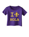 I Love NOLA Fleur de Lis Infant T-Shirt Dark-Infant T-Shirt-TooLoud-Purple-06-Months-Davson Sales