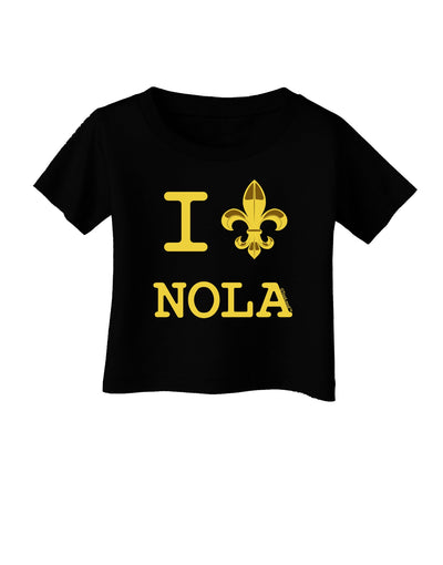 I Love NOLA Fleur de Lis Infant T-Shirt Dark-Infant T-Shirt-TooLoud-Black-06-Months-Davson Sales