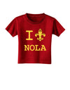 I Love NOLA Fleur de Lis Toddler T-Shirt Dark-Toddler T-Shirt-TooLoud-Red-2T-Davson Sales