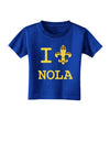 I Love NOLA Fleur de Lis Toddler T-Shirt Dark-Toddler T-Shirt-TooLoud-Royal-Blue-2T-Davson Sales