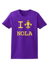 I Love NOLA Fleur de Lis Womens Dark T-Shirt-TooLoud-Purple-X-Small-Davson Sales