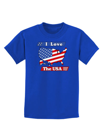 I Love The USA Childrens Dark T-Shirt-Childrens T-Shirt-TooLoud-Royal-Blue-X-Small-Davson Sales