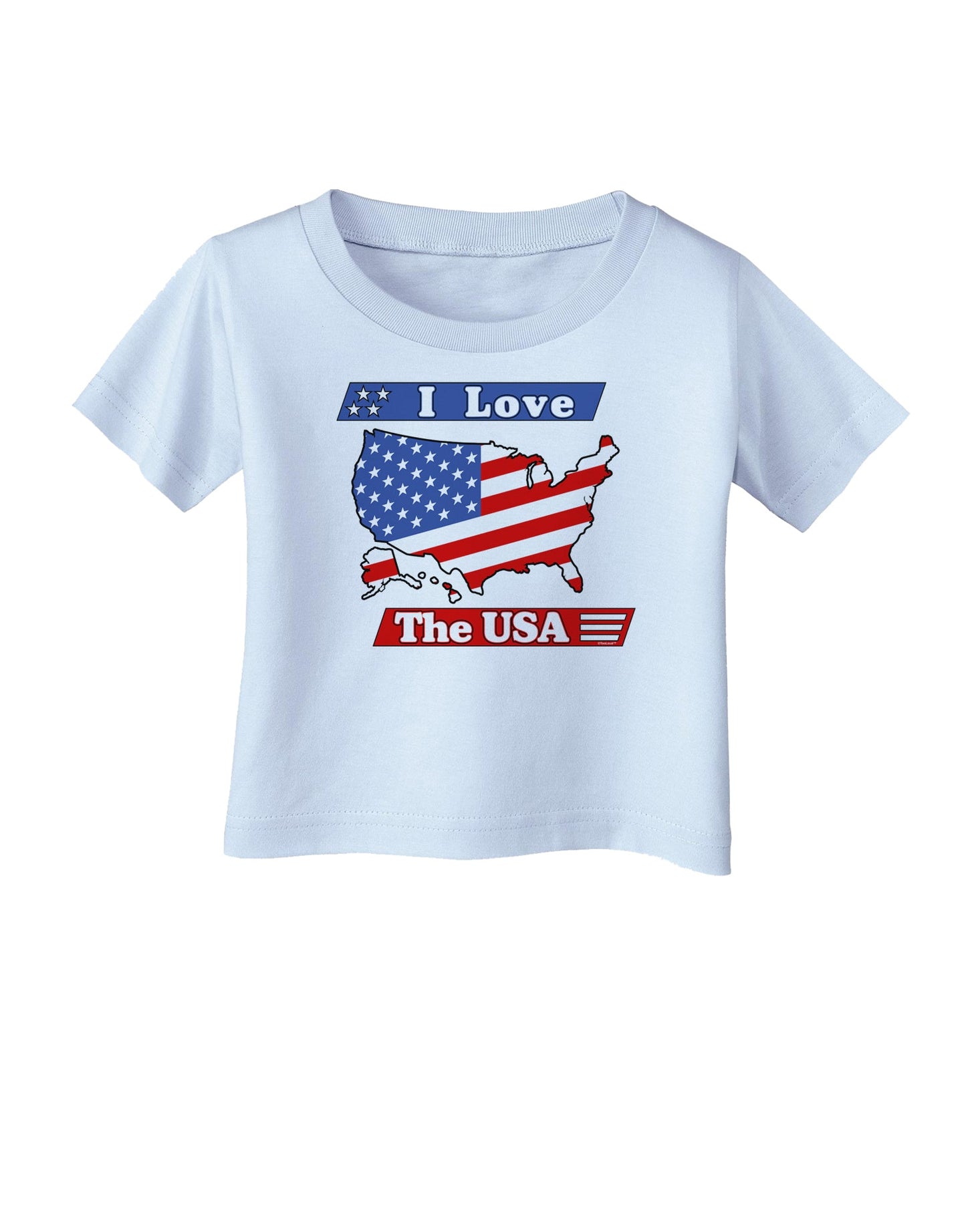 I Love The USA Infant T-Shirt-Infant T-Shirt-TooLoud-Light-Blue-06-Months-Davson Sales