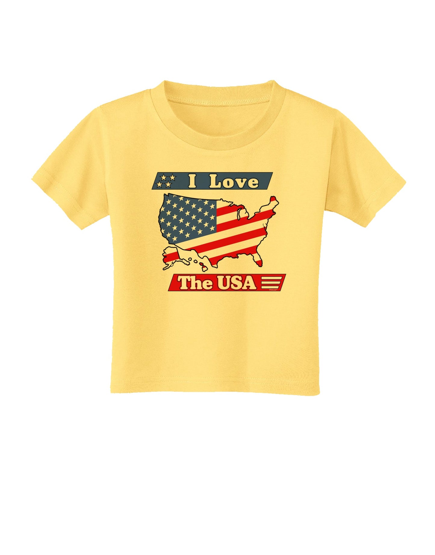 I Love The USA Toddler T-Shirt-Toddler T-Shirt-TooLoud-Daffodil-Yellow-2T-Davson Sales