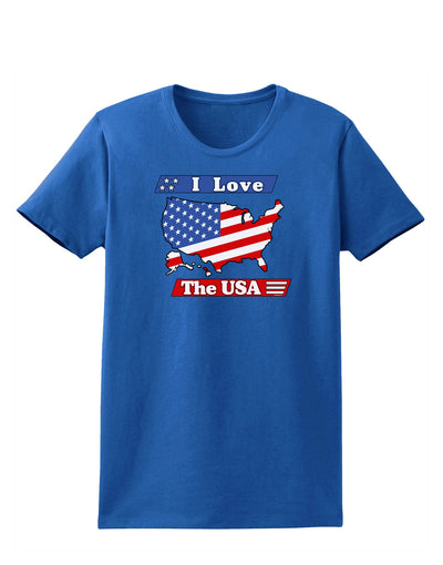 I Love The USA Womens Dark T-Shirt-TooLoud-Royal-Blue-X-Small-Davson Sales