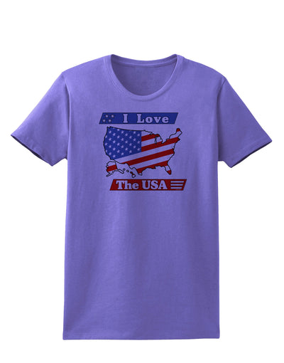 I Love The USA Womens T-Shirt-Womens T-Shirt-TooLoud-Violet-X-Small-Davson Sales