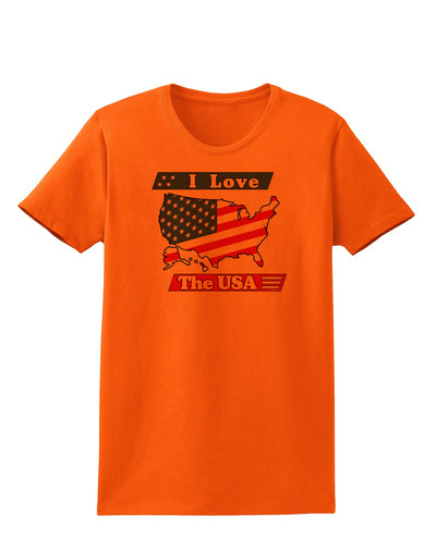 I Love The USA Womens T-Shirt-Womens T-Shirt-TooLoud-Orange-X-Small-Davson Sales