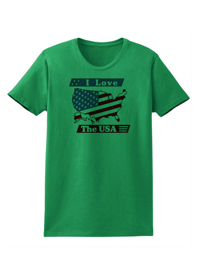 I Love The USA Womens T-Shirt-Womens T-Shirt-TooLoud-Kelly-Green-X-Small-Davson Sales