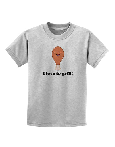 I Love to Grill Childrens T-Shirt-Childrens T-Shirt-TooLoud-AshGray-X-Small-Davson Sales