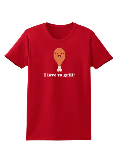 I Love to Grill Womens Dark T-Shirt-TooLoud-Red-X-Small-Davson Sales