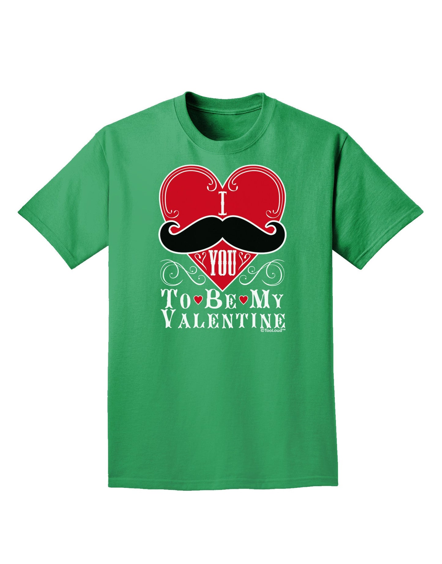 I Mustache You To Be My Valentine Adult Dark T-Shirt-Mens T-Shirt-TooLoud-Kelly-Green-Small-Davson Sales