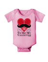 I Mustache You To Be My Valentine Baby Romper Bodysuit-Baby Romper-TooLoud-Light-Pink-06-Months-Davson Sales