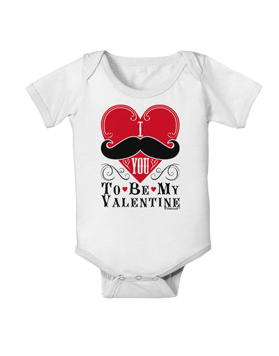 I Mustache You To Be My Valentine Baby Romper Bodysuit-Baby Romper-TooLoud-White-06-Months-Davson Sales