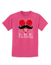 I Mustache You To Be My Valentine Childrens Dark T-Shirt-Childrens T-Shirt-TooLoud-Sangria-X-Small-Davson Sales