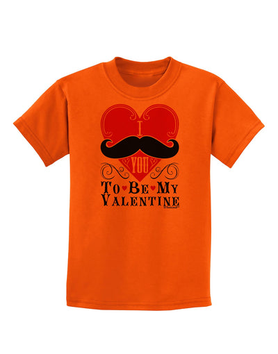 I Mustache You To Be My Valentine Childrens T-Shirt-Childrens T-Shirt-TooLoud-Orange-X-Small-Davson Sales
