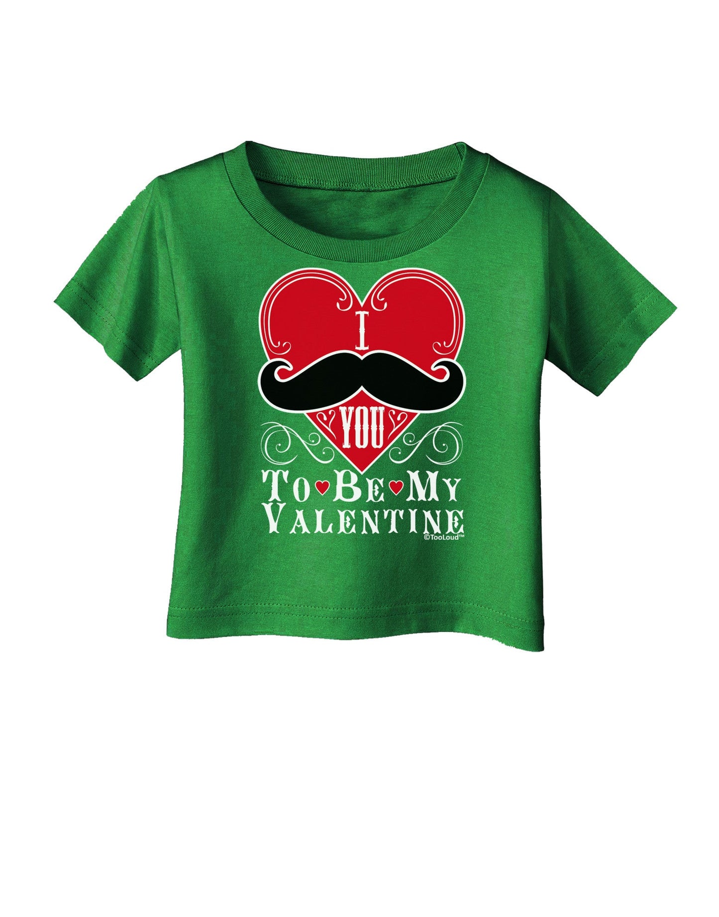 I Mustache You To Be My Valentine Infant T-Shirt Dark-Infant T-Shirt-TooLoud-Clover-Green-06-Months-Davson Sales