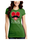 I Mustache You To Be My Valentine Juniors Crew Dark T-Shirt-T-Shirts Juniors Tops-TooLoud-Kiwi-Green-Juniors Fitted Small-Davson Sales