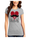 I Mustache You To Be My Valentine Juniors T-Shirt-Womens Juniors T-Shirt-TooLoud-Ash-Gray-Juniors Fitted X-Small-Davson Sales