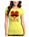 I Mustache You To Be My Valentine Juniors T-Shirt-Womens Juniors T-Shirt-TooLoud-Yellow-Juniors Fitted X-Small-Davson Sales