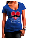 I Mustache You To Be My Valentine Juniors V-Neck Dark T-Shirt-Womens V-Neck T-Shirts-TooLoud-Royal-Blue-Juniors Fitted Small-Davson Sales