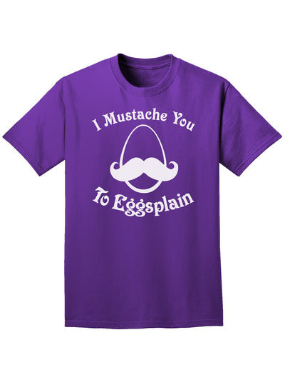 I Mustache You To Eggsplain Easter Adult Dark T-Shirt-Mens T-Shirt-TooLoud-Purple-Small-Davson Sales