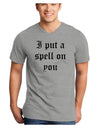 I Put A Spell On You Halloween - Text Adult V-Neck T-shirt-Mens V-Neck T-Shirt-TooLoud-HeatherGray-Small-Davson Sales