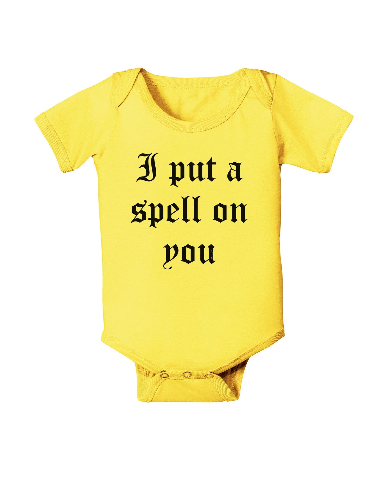 I Put A Spell On You Halloween - Text Baby Romper Bodysuit-Baby Romper-TooLoud-Yellow-06-Months-Davson Sales