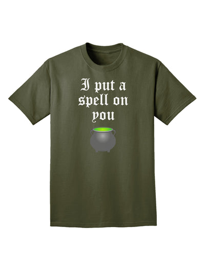 I Put A Spell On You Witches Cauldron Halloween Adult Dark T-Shirt-Mens T-Shirt-TooLoud-Military-Green-Small-Davson Sales